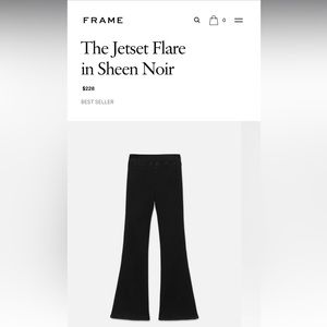 Frame - The Jetset Flare in Sheen Noir, size 0